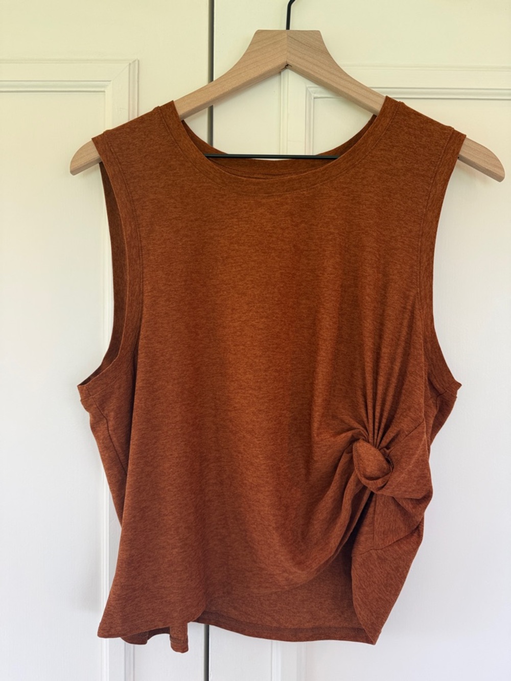 Beyond Yoga tie front crop tank in dark orange, size XL